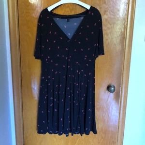 Torrid strawberry faux-wrap dress size 1